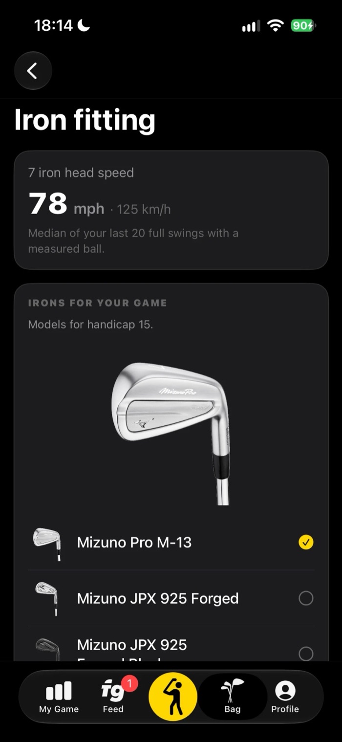 Your 7 iron head speed