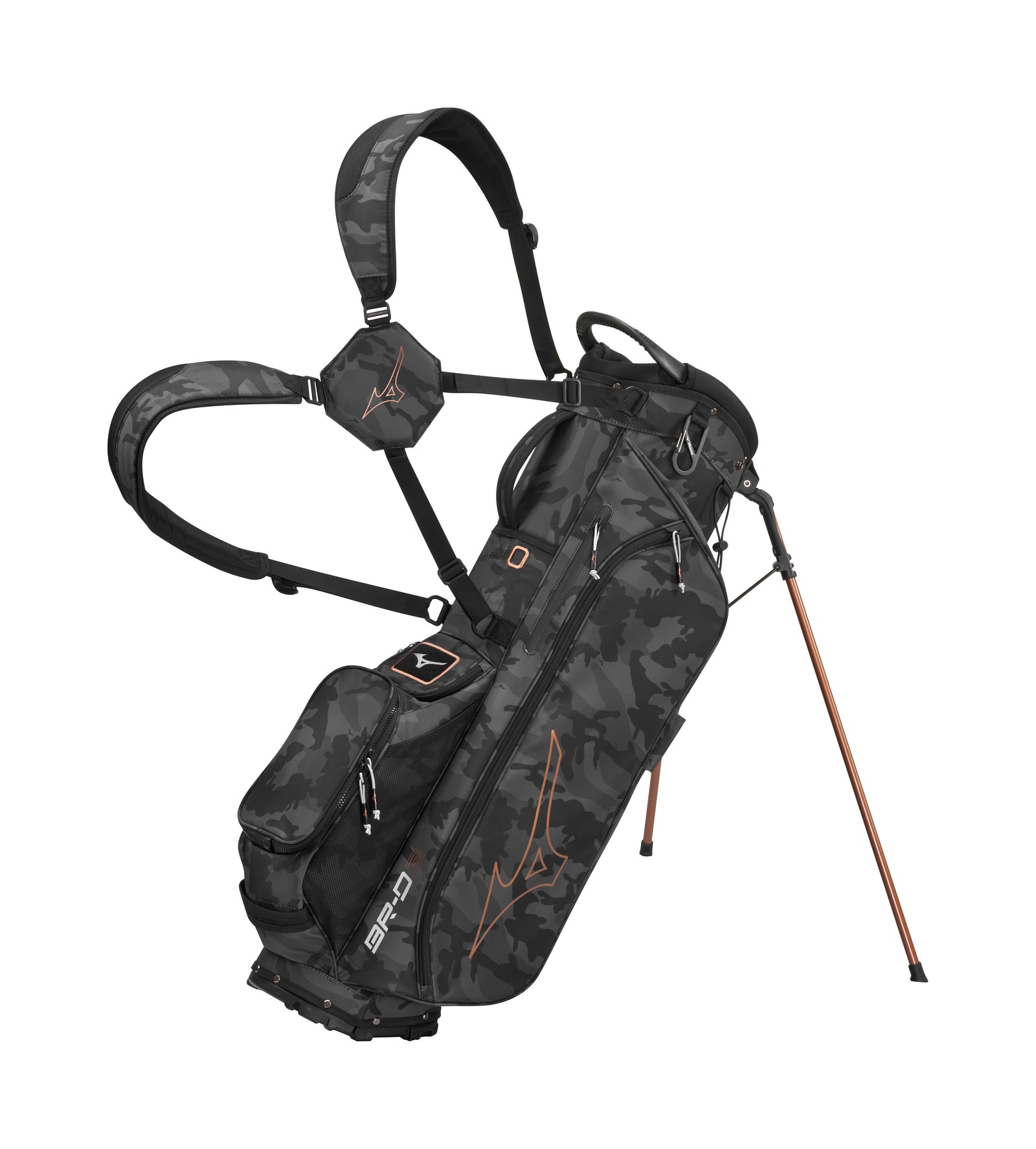Mizuno BR-D3 Golf Cart Bag - Black Camo/Copper Mizuno BR-D3 Golf Cart Bag - Black Camo/Copper